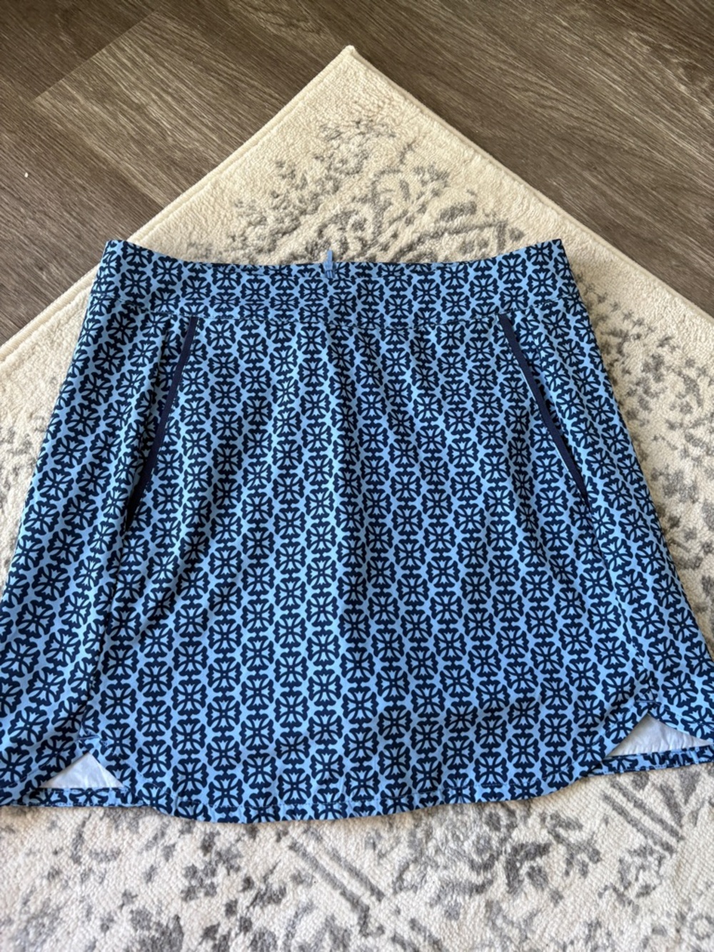 Vineyard Vines Blue Geometric A-Line Skirt
